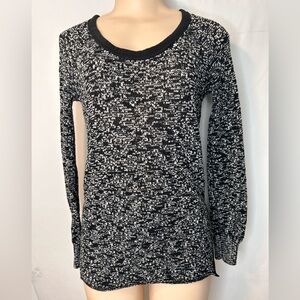 Free People | We The Free Knit Pullover Long Sleeve Sweater Shirt Black White  S